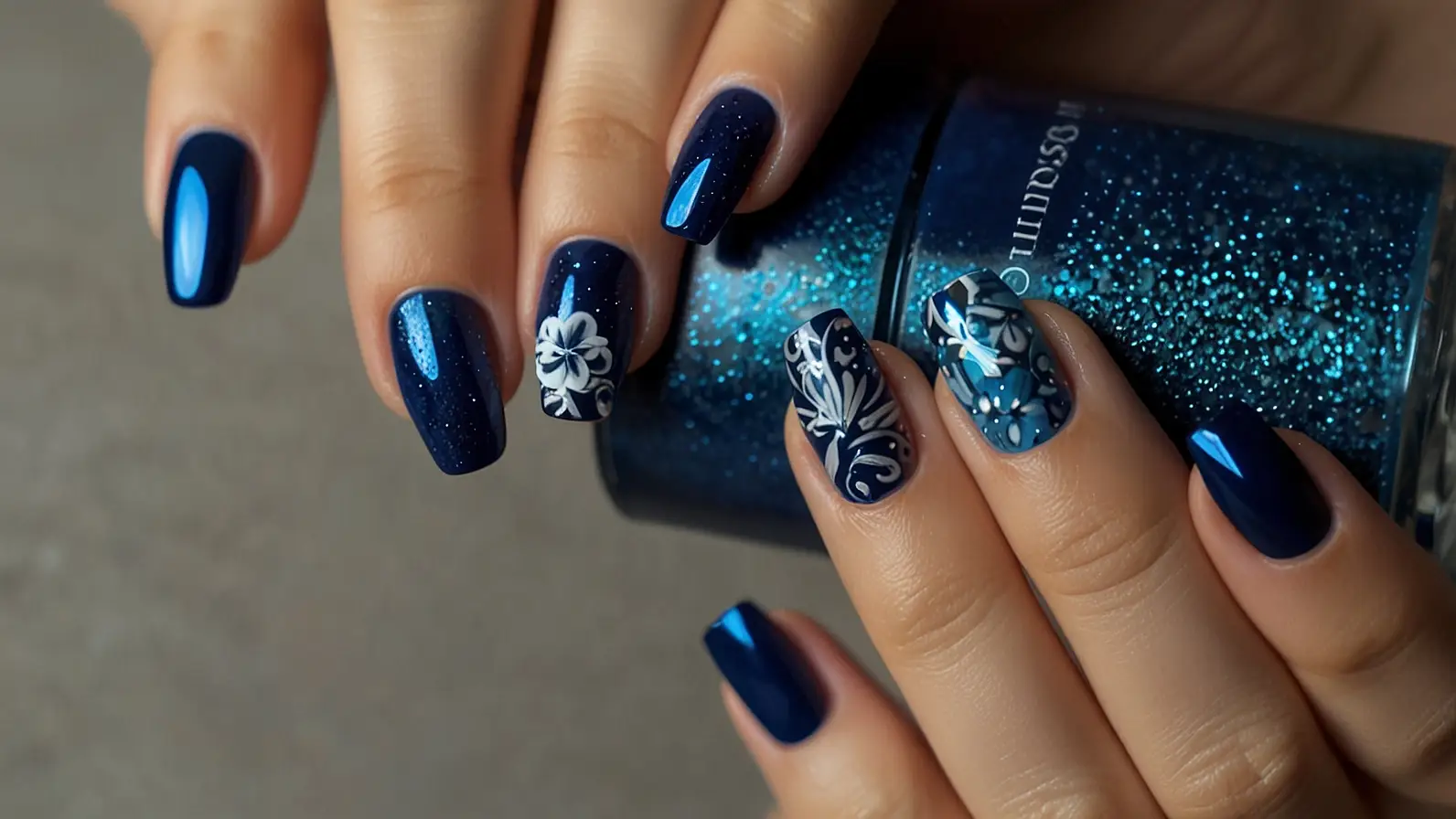 Gorgeous Blue Valentine's Day Nail Ideas