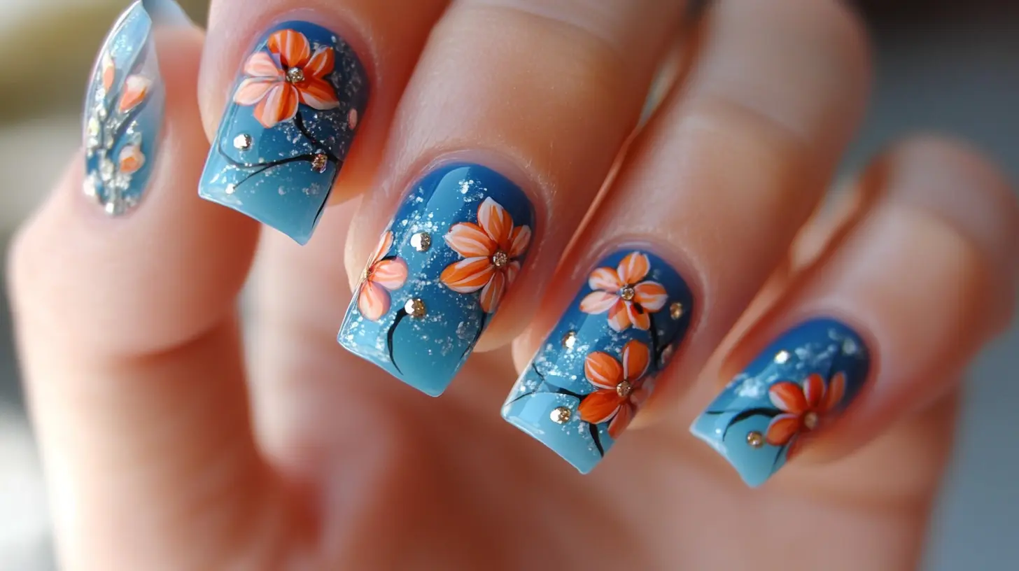 Blue Fall Nail Ideas